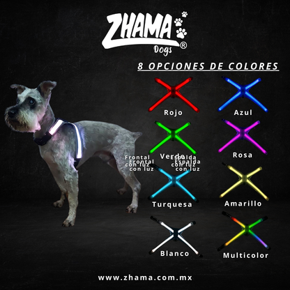 Arnés para perro con luz